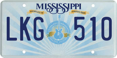 MS license plate LKG510