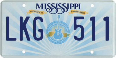 MS license plate LKG511