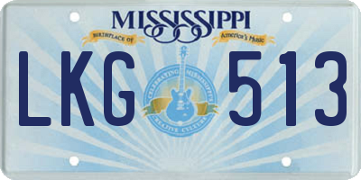 MS license plate LKG513