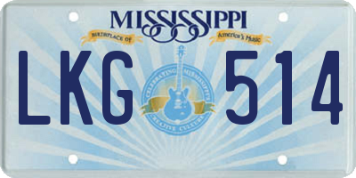 MS license plate LKG514