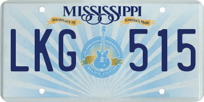 MS license plate LKG515