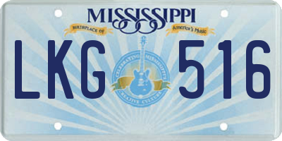 MS license plate LKG516