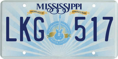 MS license plate LKG517