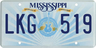 MS license plate LKG519