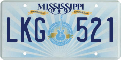 MS license plate LKG521
