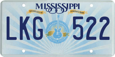 MS license plate LKG522