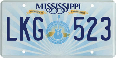 MS license plate LKG523