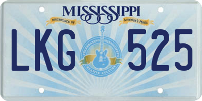 MS license plate LKG525