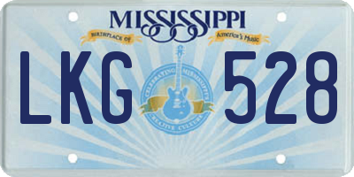 MS license plate LKG528