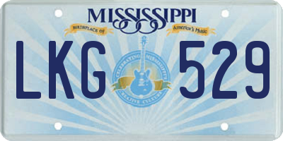 MS license plate LKG529