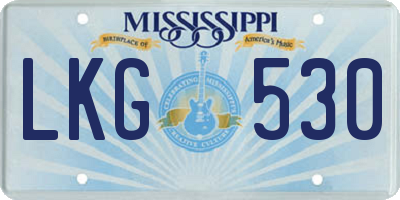 MS license plate LKG530