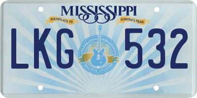 MS license plate LKG532
