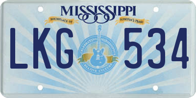 MS license plate LKG534