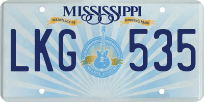 MS license plate LKG535