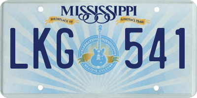 MS license plate LKG541