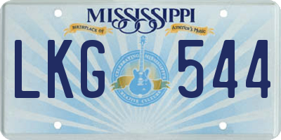 MS license plate LKG544