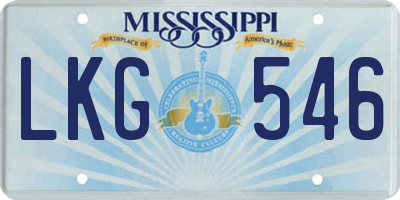 MS license plate LKG546