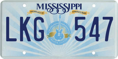 MS license plate LKG547