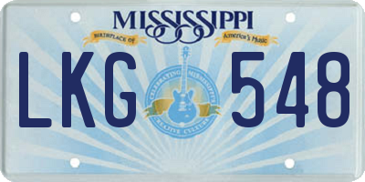 MS license plate LKG548