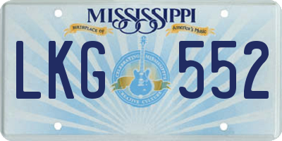 MS license plate LKG552