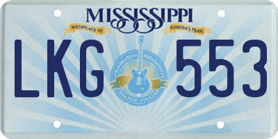 MS license plate LKG553