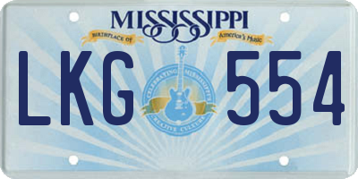MS license plate LKG554