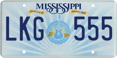 MS license plate LKG555