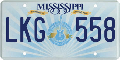 MS license plate LKG558