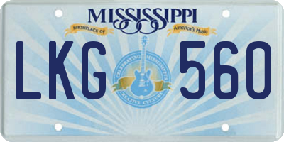 MS license plate LKG560