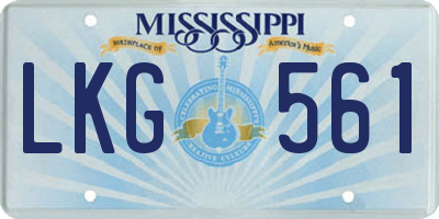 MS license plate LKG561