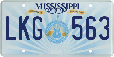 MS license plate LKG563