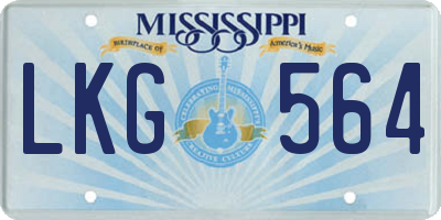 MS license plate LKG564