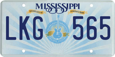 MS license plate LKG565