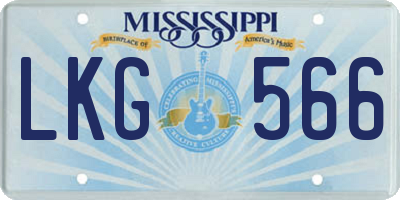 MS license plate LKG566