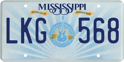 MS license plate LKG568