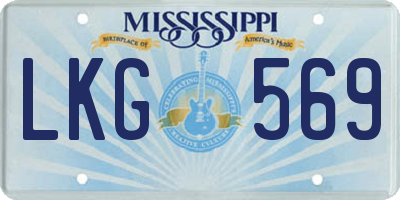 MS license plate LKG569
