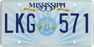 MS license plate LKG571