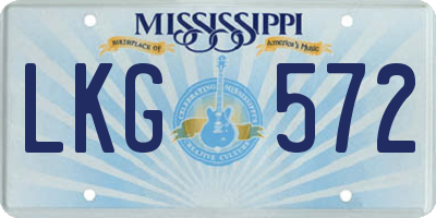 MS license plate LKG572