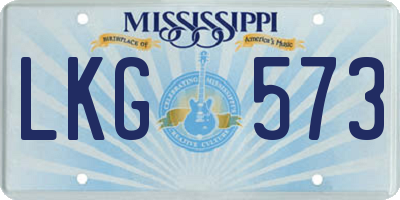 MS license plate LKG573