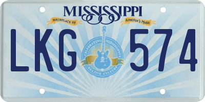 MS license plate LKG574