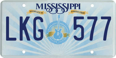 MS license plate LKG577