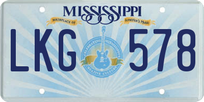 MS license plate LKG578