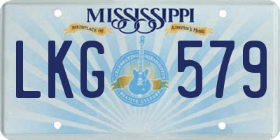 MS license plate LKG579