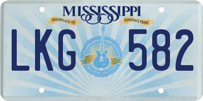 MS license plate LKG582