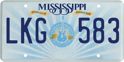 MS license plate LKG583