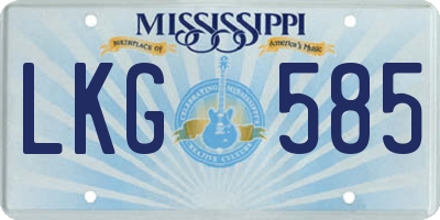 MS license plate LKG585