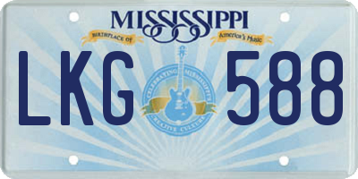 MS license plate LKG588