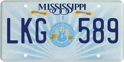 MS license plate LKG589