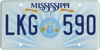 MS license plate LKG590