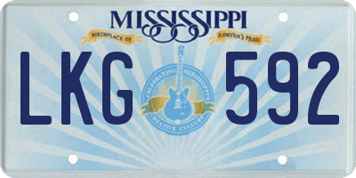 MS license plate LKG592